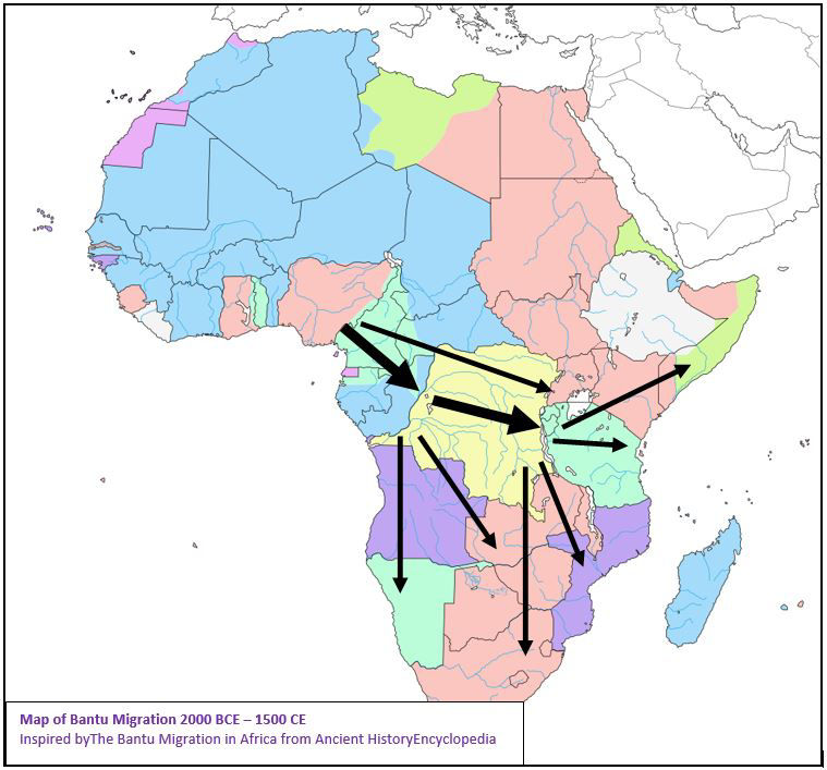 Origin of Bantu people and their languages